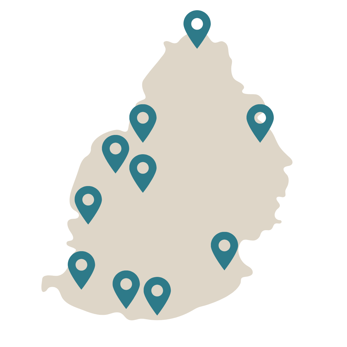 Mauritius map where to buy pins