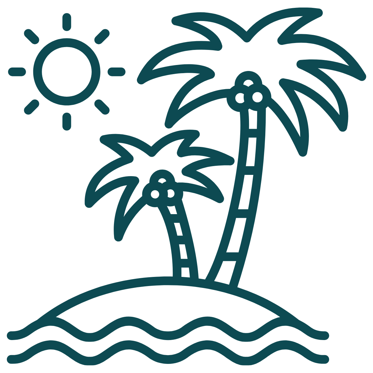 palm tree beach icon